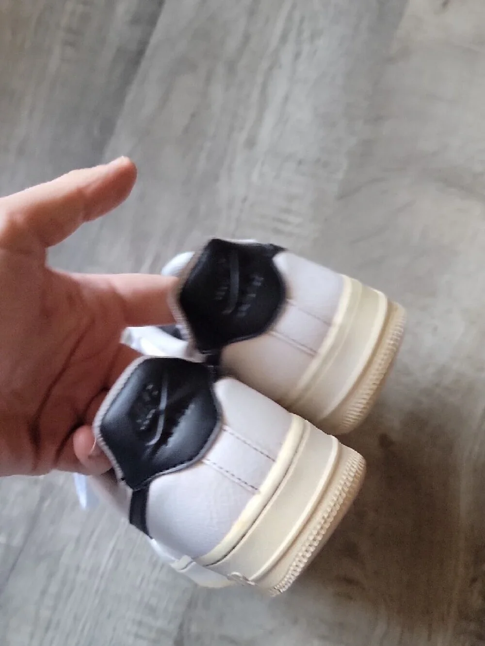 Women's 6.5 Nike White Sneakers with Black Swoosh